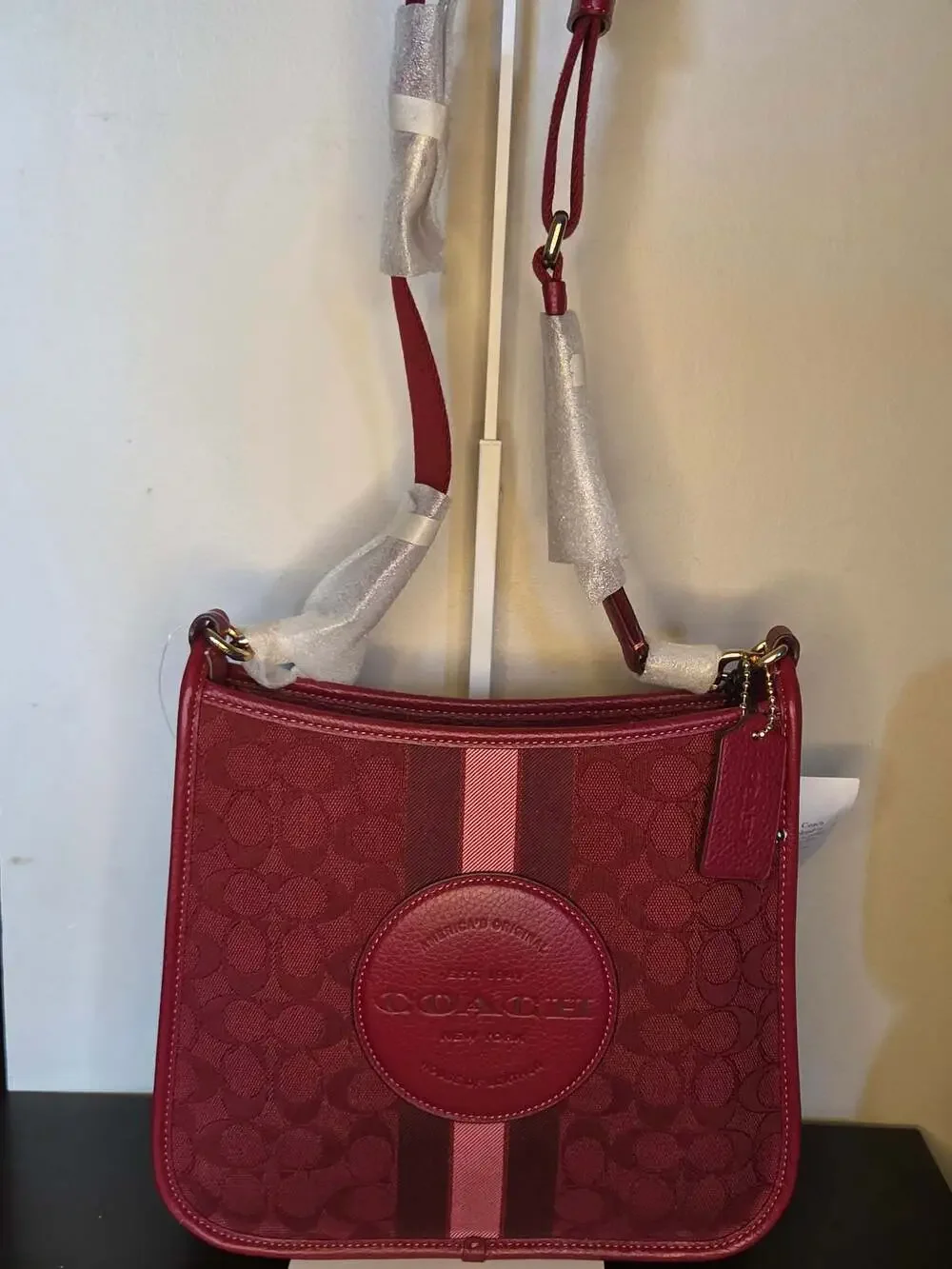 Coach Dempsey File Bag in Signature Jacquard with Stripe